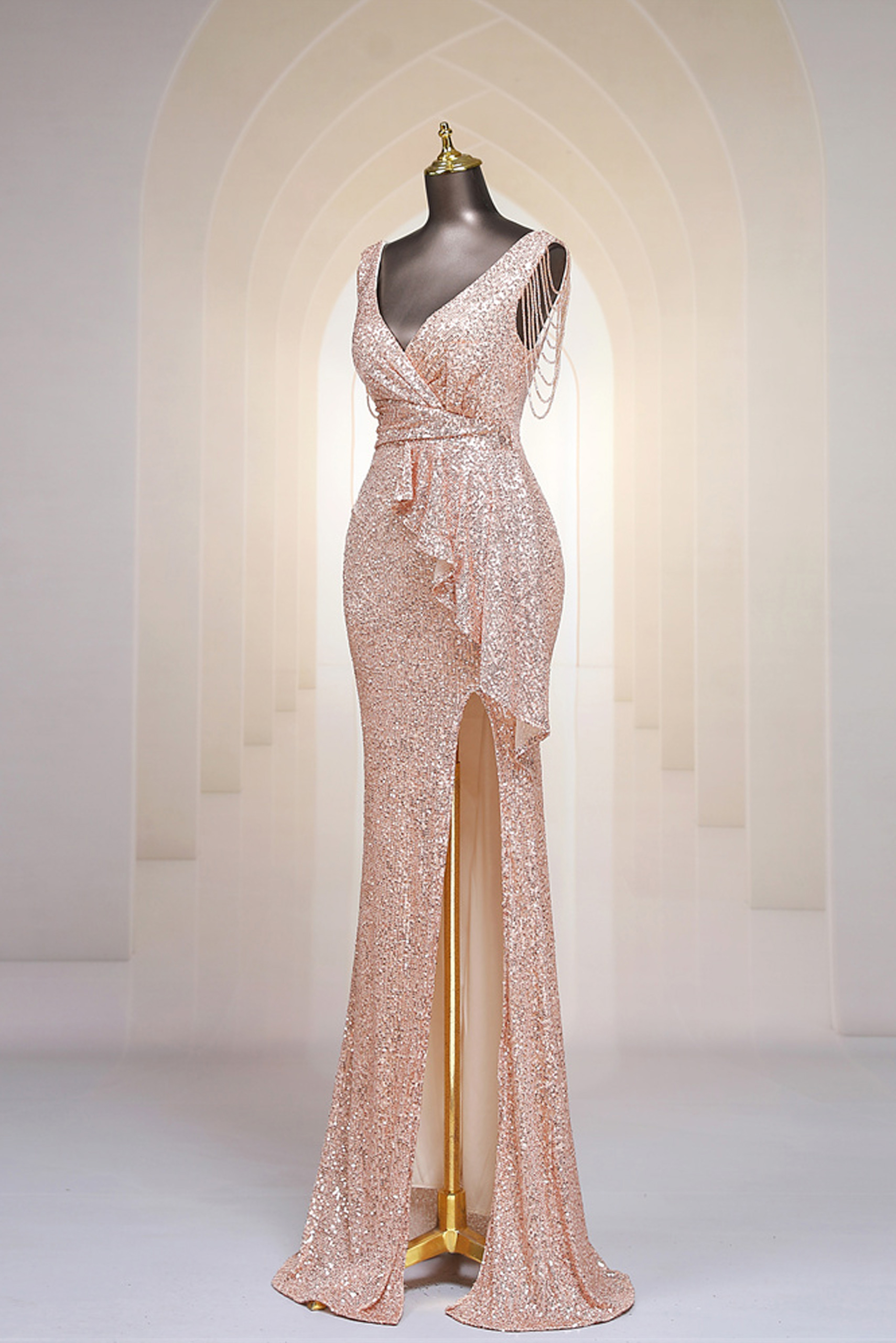 rochie-paiete-gold-rose-amarant-lateral-2