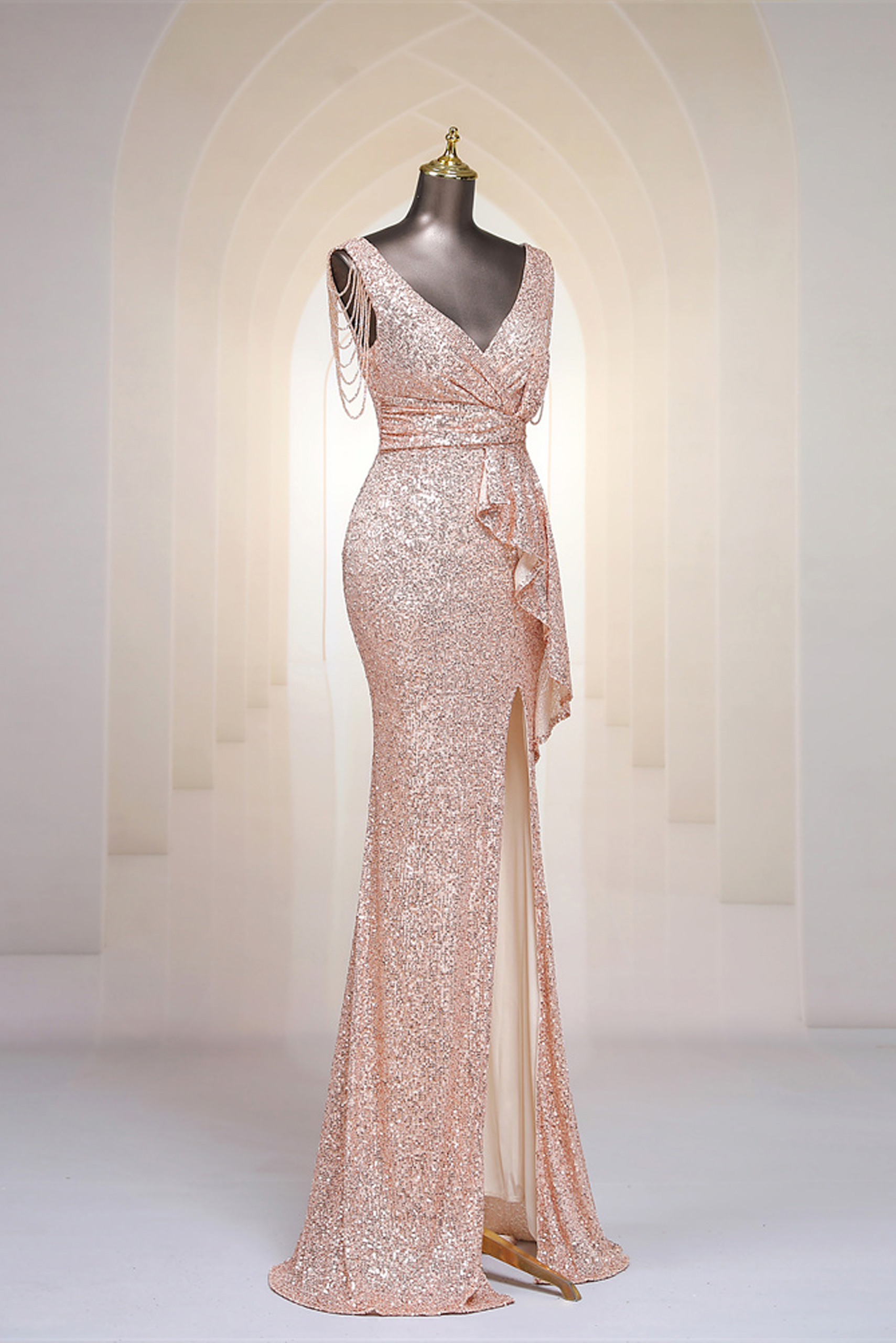 rochie-paiete-gold-rose-amarant-lateral